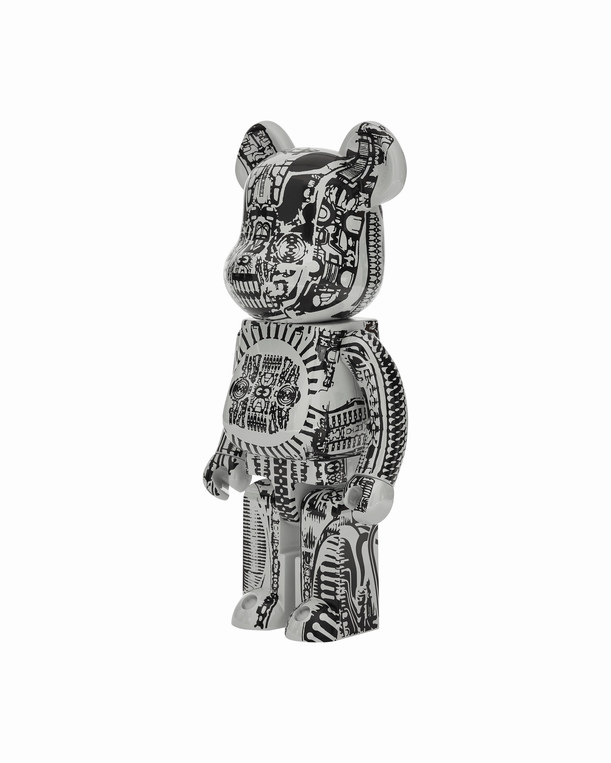 1000% H.R. Giger Chrome Version Be@rbrick White