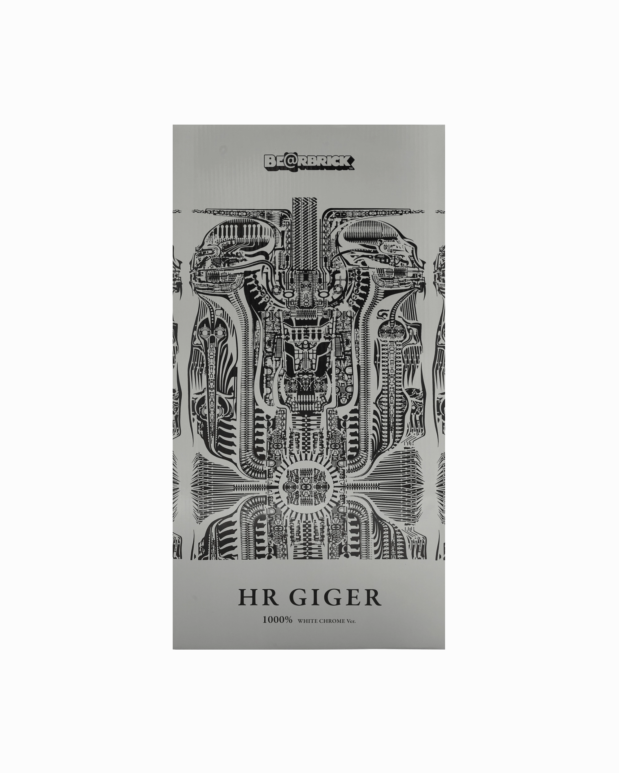 1000% H.R. Giger Chrome Version Be@rbrick White