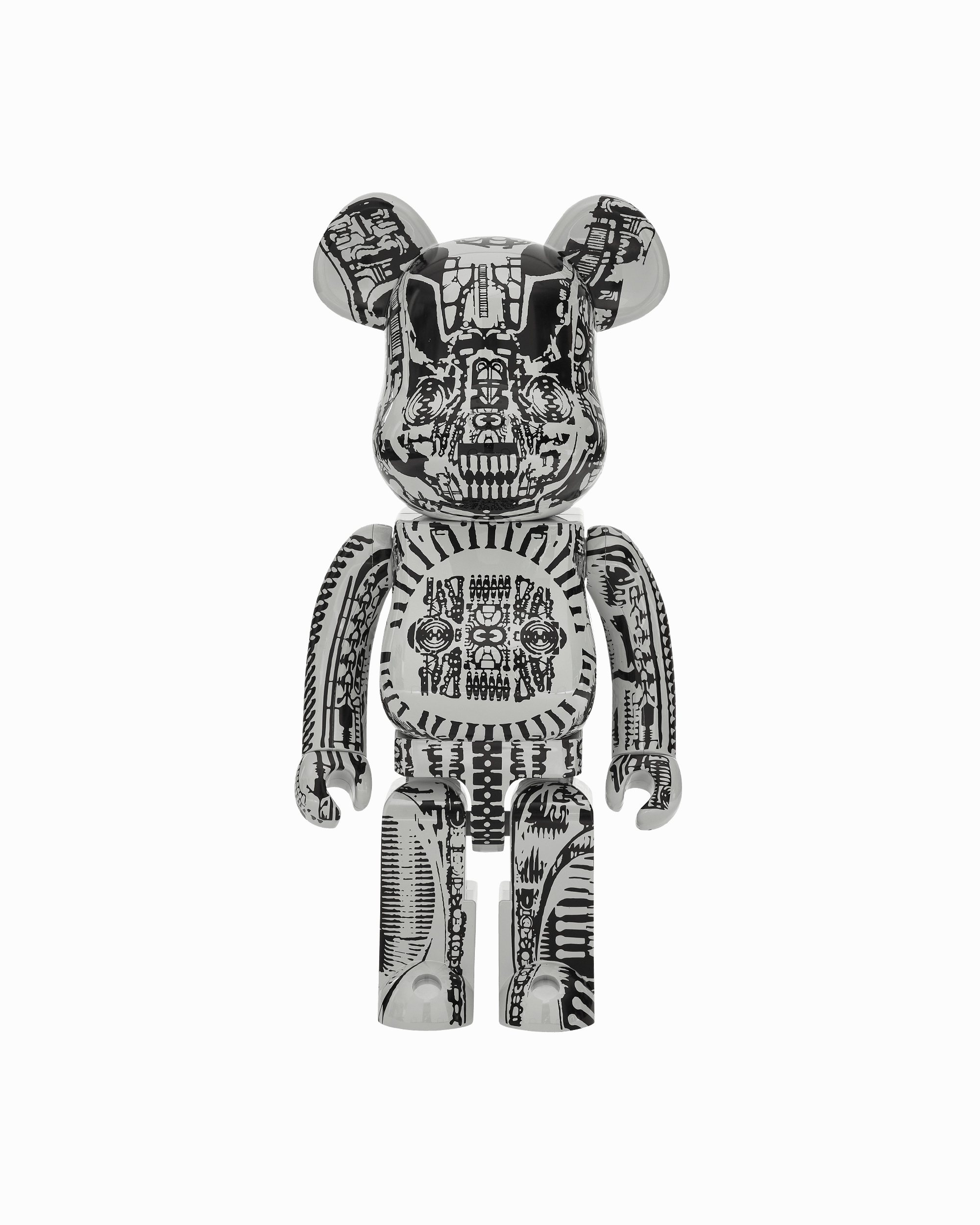 1000% H.R. Giger Chrome Version Be@rbrick White