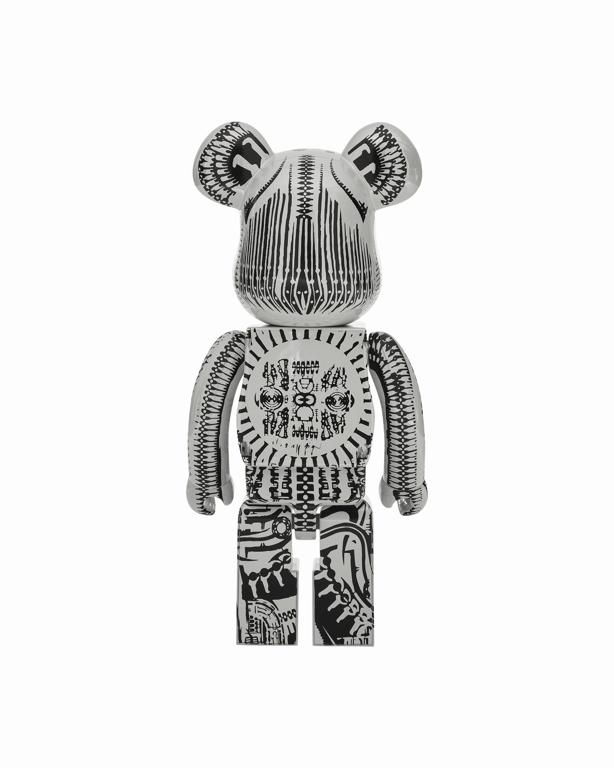 1000% H.R. Giger Chrome Version Be@rbrick White