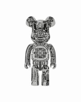 1000% H.R. Giger Chrome Version Be@rbrick White