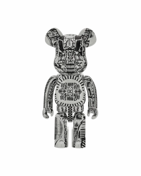 1000% H.R. Giger Chrome Version Be@rbrick White