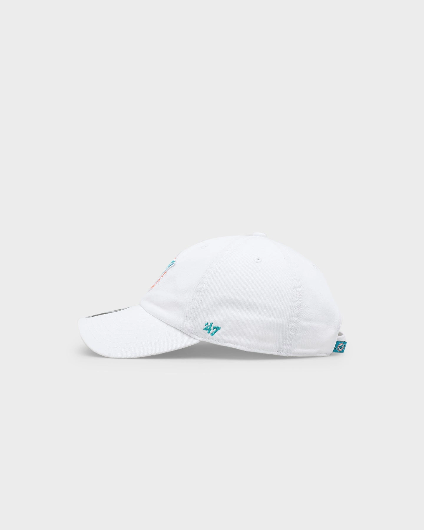 47 Brand Miami Dolphins '47 Clean Up Strapback White