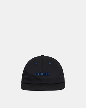 6-Panel Woven Logo Cap Black