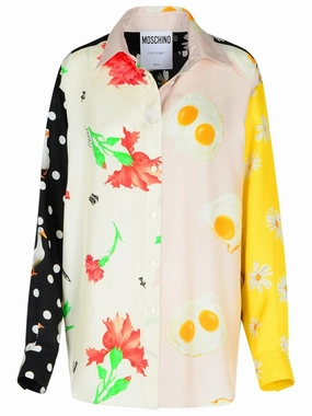 'Patchwork' Multicolor Silk Shirt