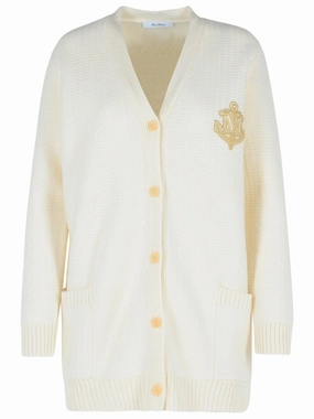 'Ravello' White Wool Blend Cardigan