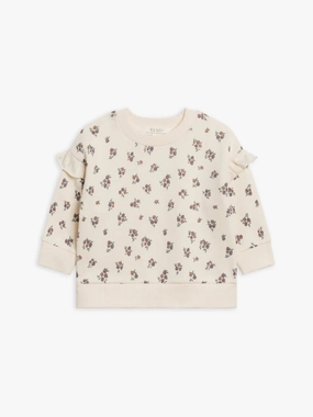 Abbey Fleece Ruffle Sleeve Pullover - Tempe Floral
