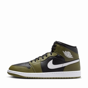Air Jordan 1 Mid 'Black and Medium Olive'