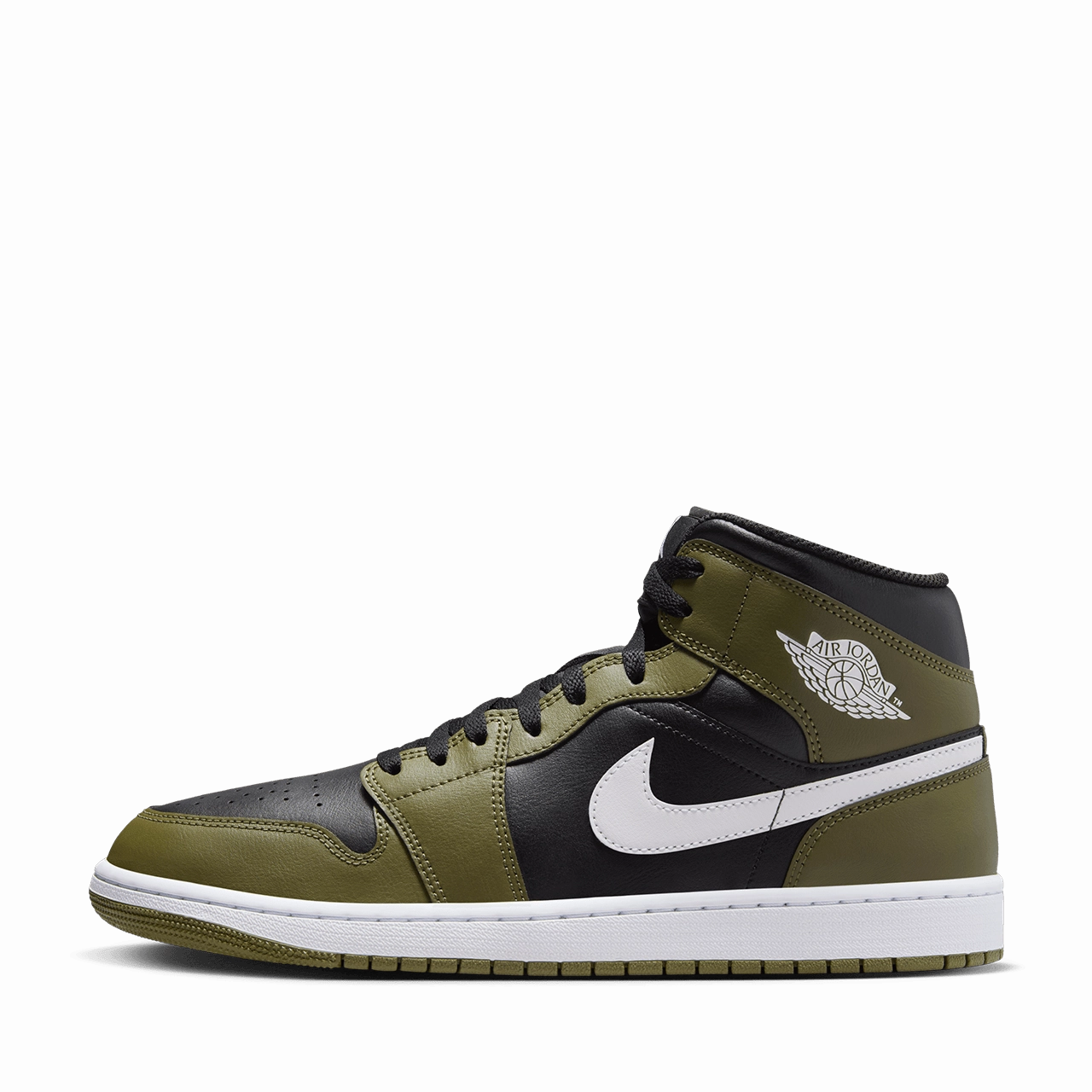 Air Jordan 1 Mid 'Black and Medium Olive'