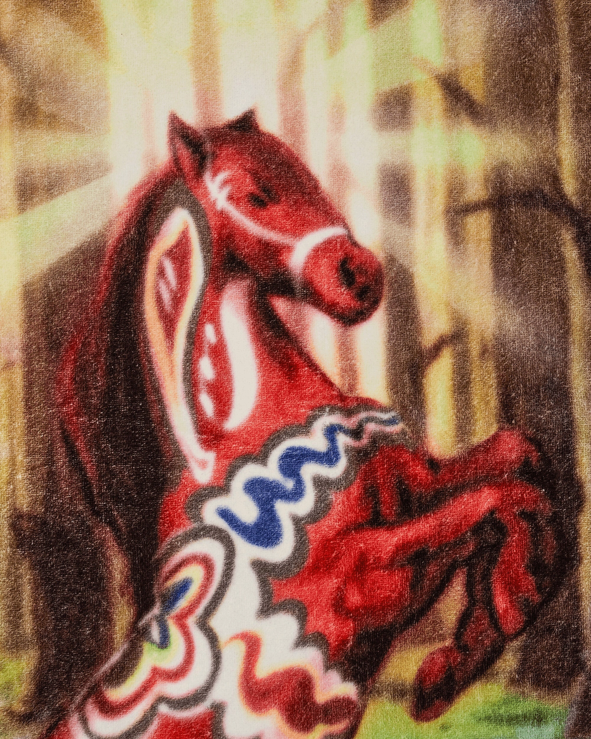Airbrush Horse Beach Towel Multicolor