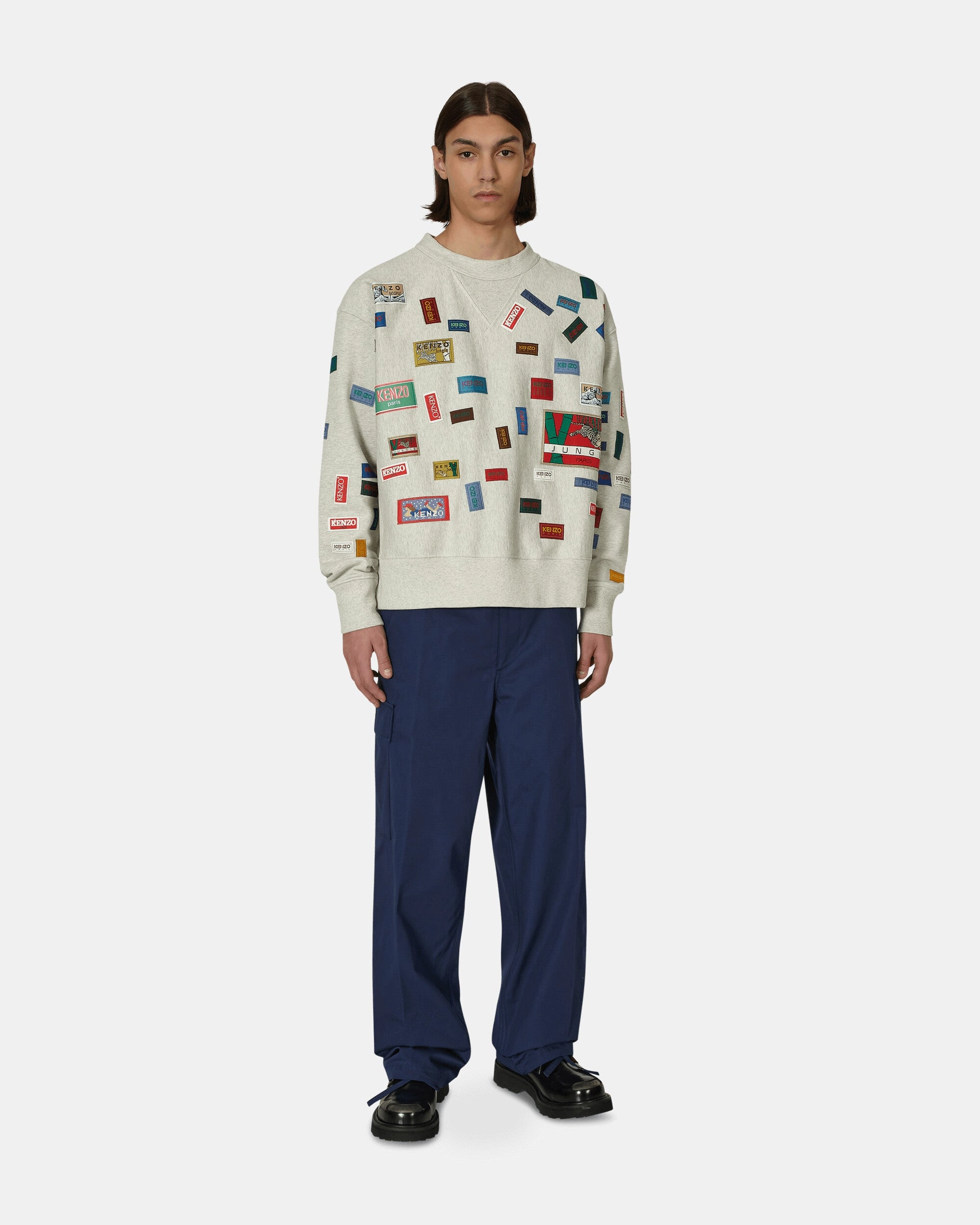 Archive Labels Crewneck Sweatshirt Grey