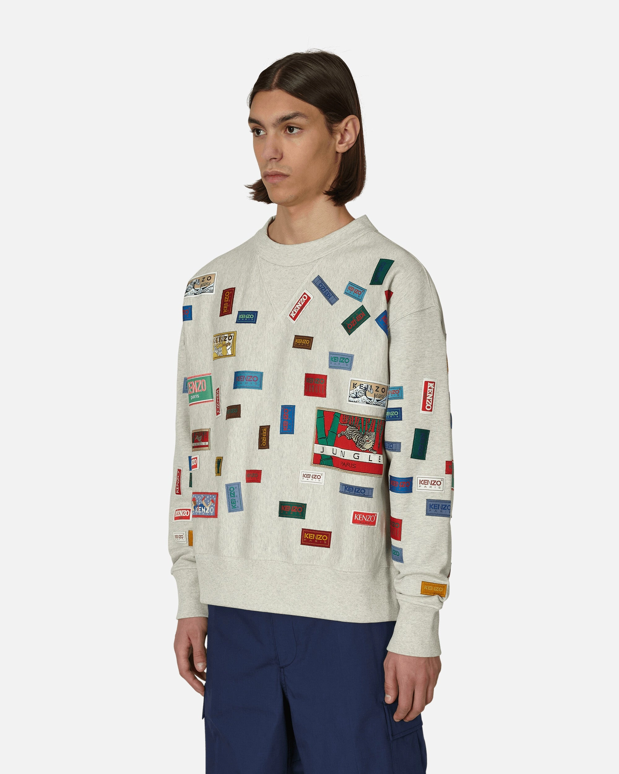 Archive Labels Crewneck Sweatshirt Grey