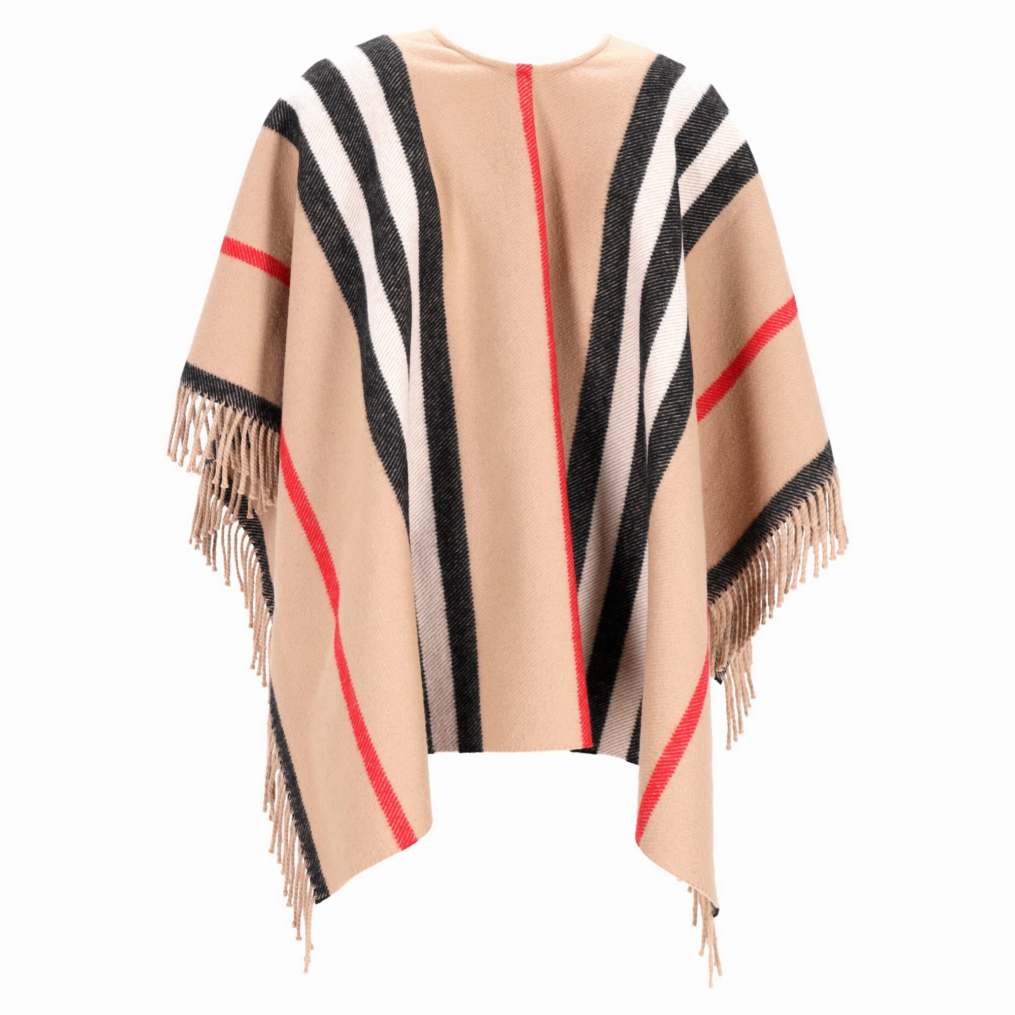 Burberry Medium Stripe Equestrian Cape in Multicolor Wool