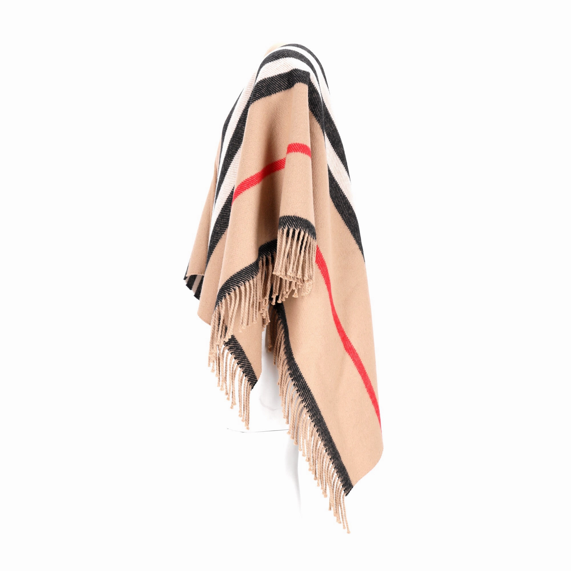 Burberry Medium Stripe Equestrian Cape in Multicolor Wool