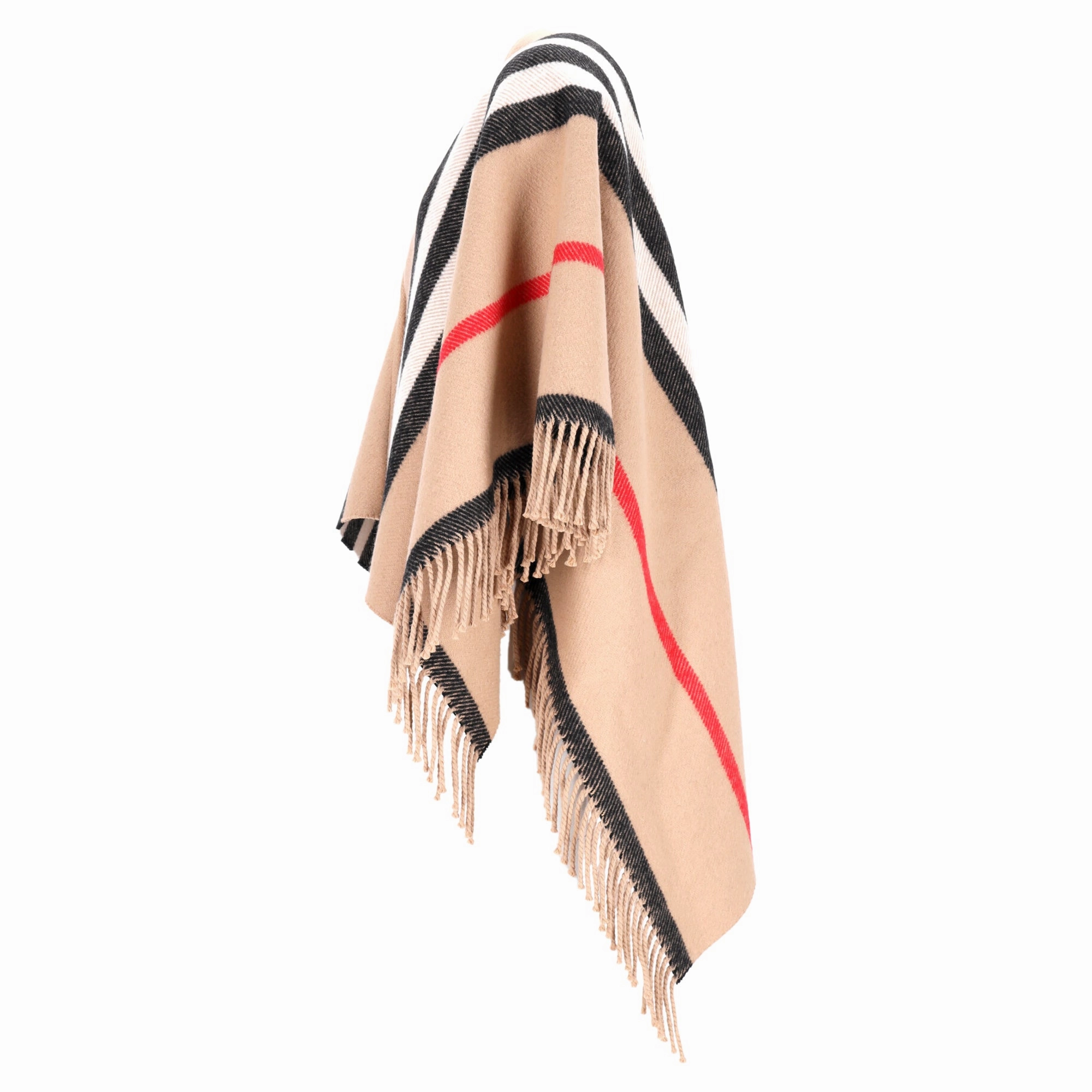 Burberry Medium Stripe Equestrian Cape in Multicolor Wool