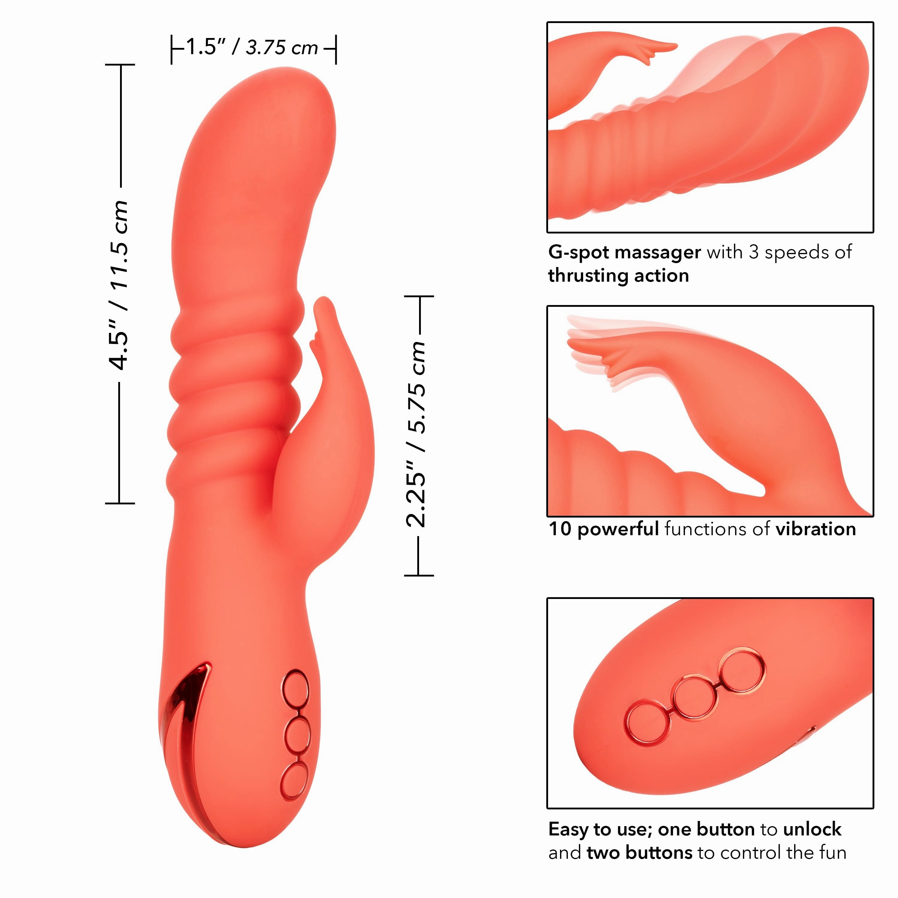 California Exotics - California Dreaming Orange County Cutie Rabbit Vibrator (Orange)