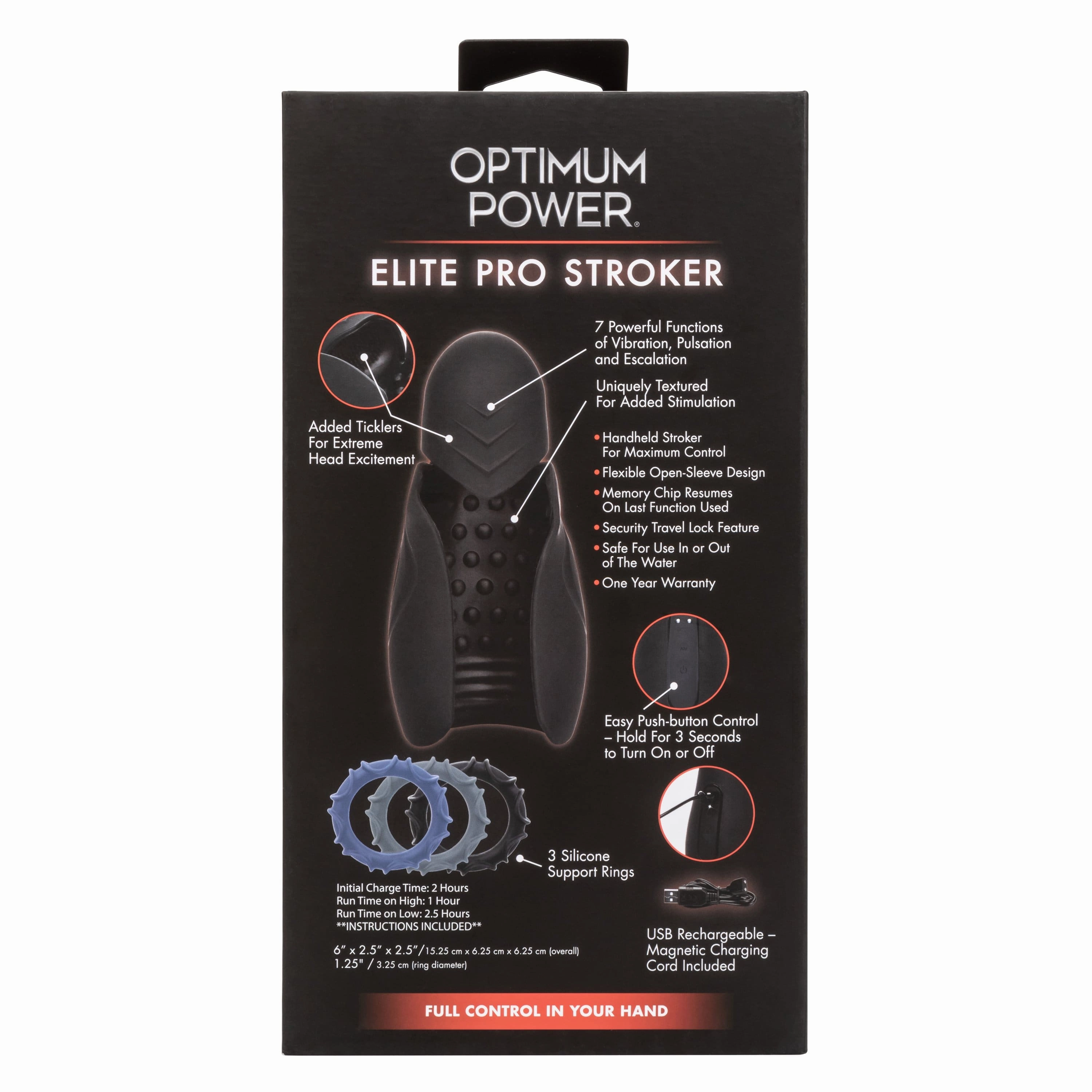 California Exotics - Optimum Power Elite Pro Stroker Masturbator (Black)