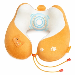 Comfier CF-6902D-WM Cordless U-shaped Vibration Animal Neck Massager Pillow, Yellow