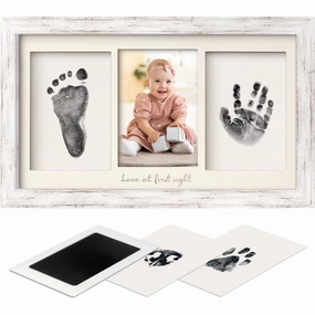 Duo Clean Touch Inkless Hand & Footprint Frame Kit (Vintage White)