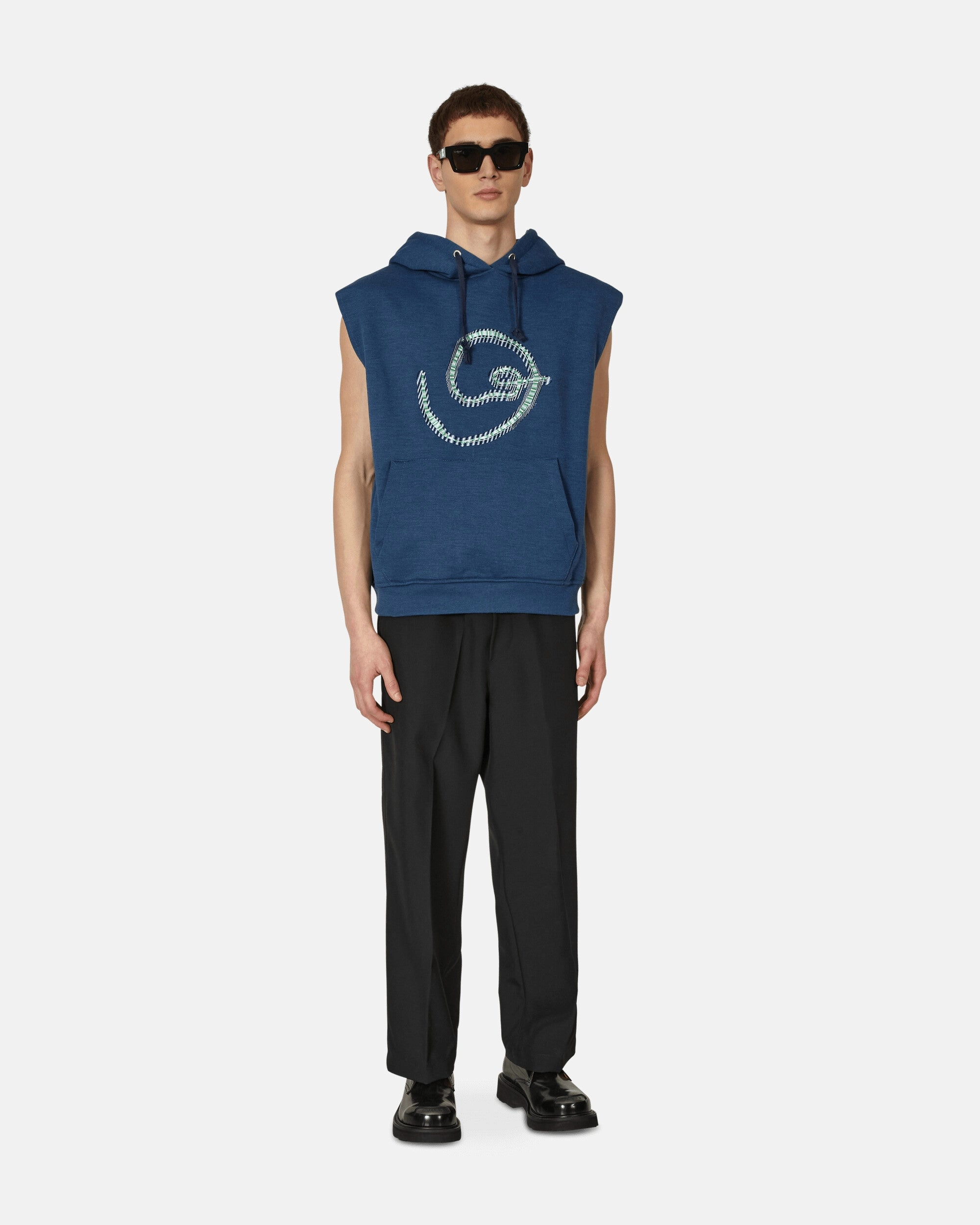 Goblin Sleeveless Hooded Sweatshirt Blue