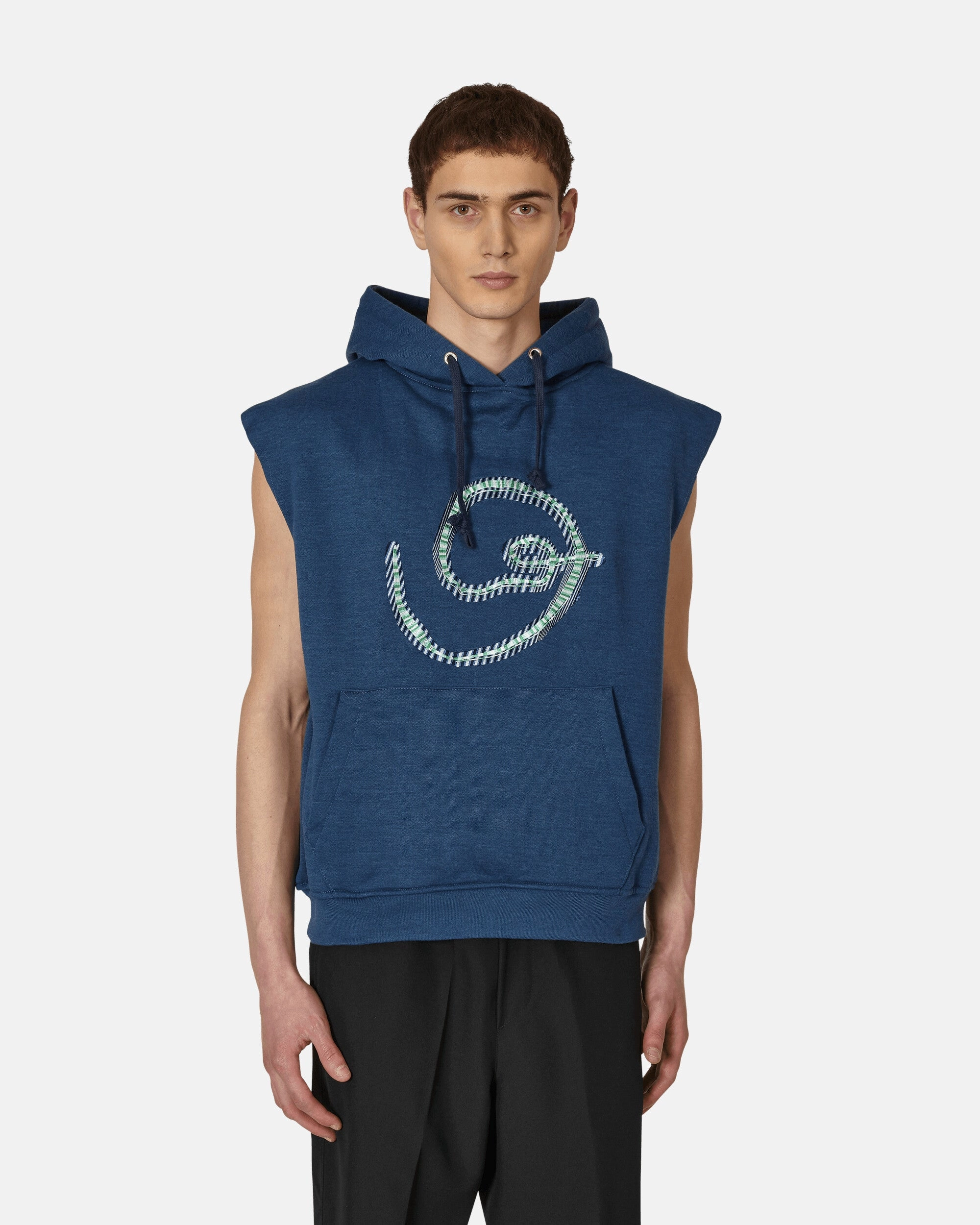 Goblin Sleeveless Hooded Sweatshirt Blue