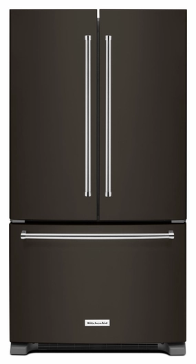 KitchenAid Black Stainless Steel French Door Refrigerator (25.2 Cu. Ft.) - KRFF305EBS