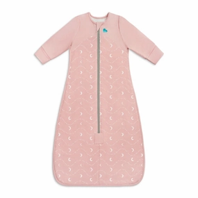 Love To Dream Sleep Bag 1.5T Stretch Cotton Fleece Moon & Back Dusty Pink