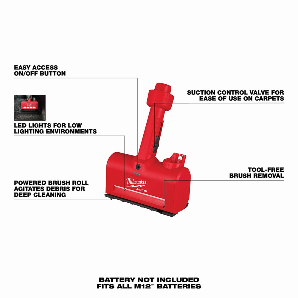 Milwaukee 0930-22HDAT M18 FUEL 18V 12 Gallon Vacuum w/ M12 Nozzle and Battery