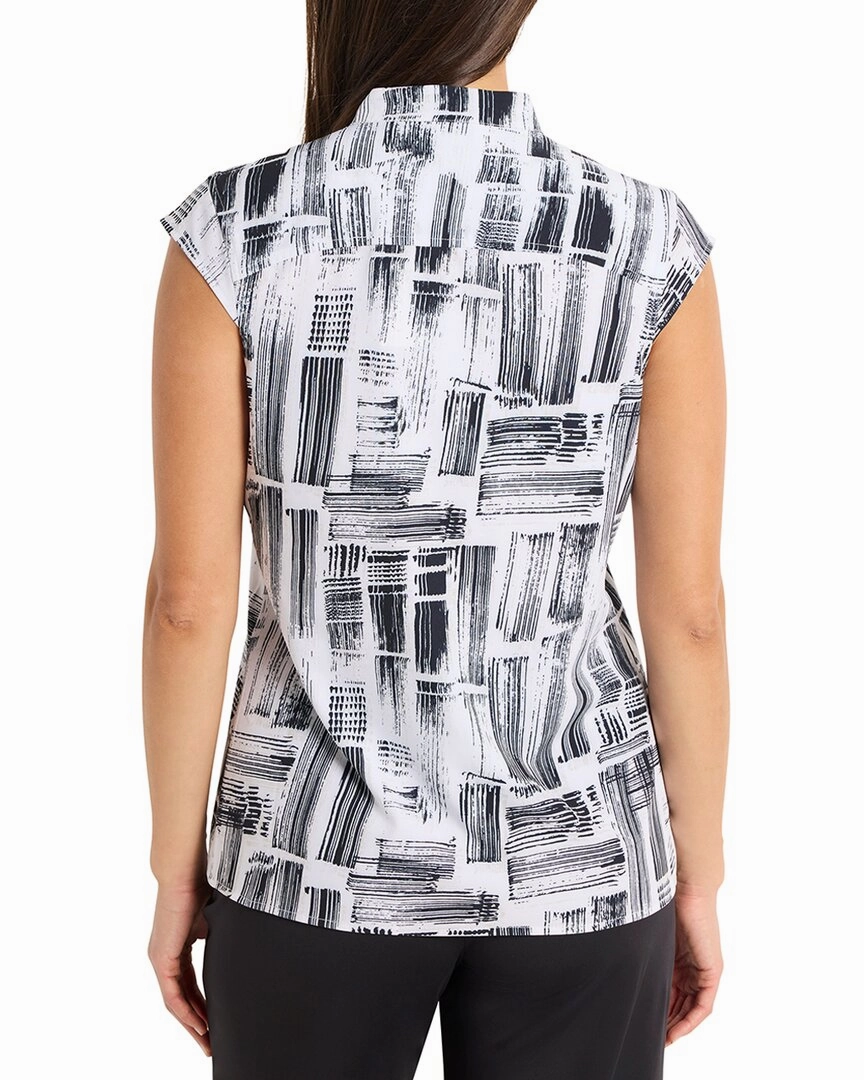 NIC   ZOE City Blocks Tech Stretch Snap Neck Tank