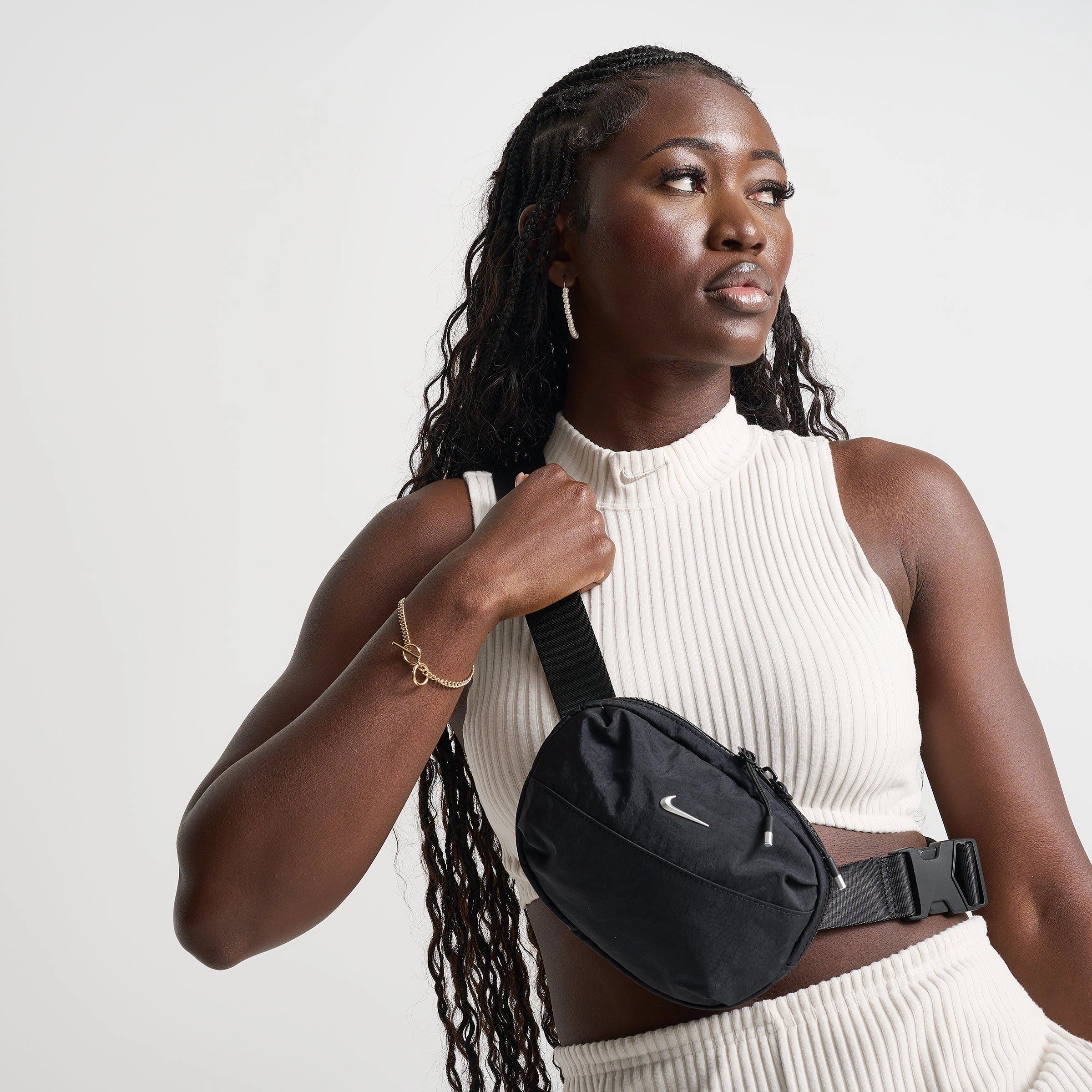 Nike Aura Waistpack (1L) Black / Black / Matte Silver