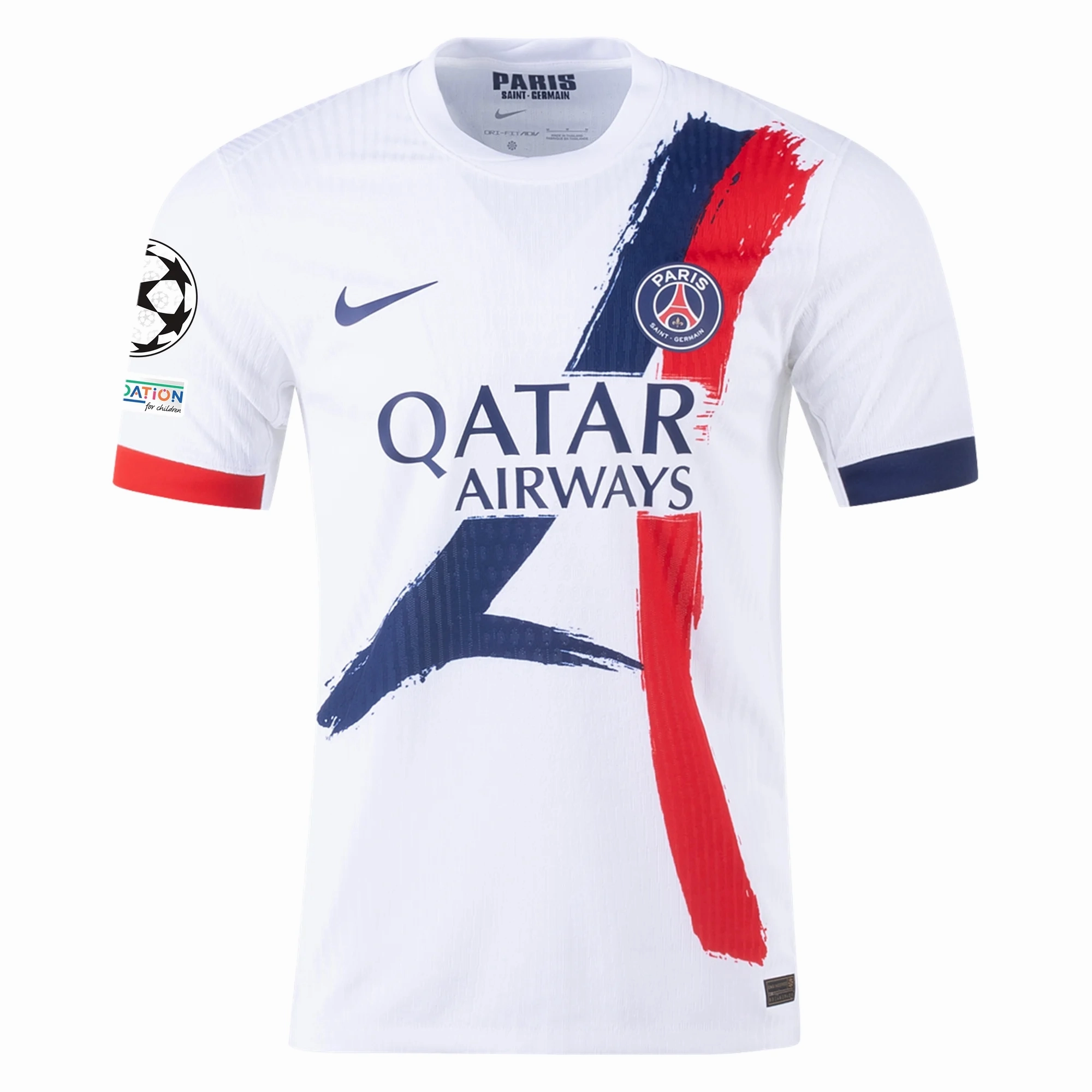 Nike Paris Saint-Germain Authentic Lee Kang-in Away Jersey w/ Champions League Patches 24/25 (White/Midnight Navy)