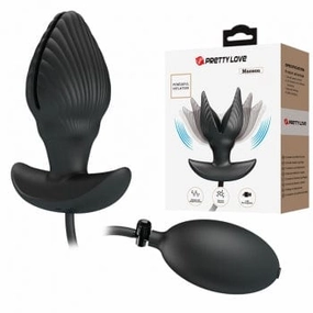 Pretty Love - Manson Vibrating Inflatable Anal Plug (Black)