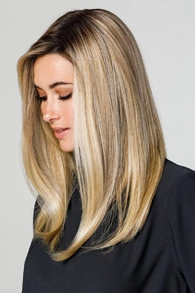 Sale - Jon Renau Toppers - EasiPart Medium HD 18" (#389) - Color: 14/26S10 (Shaded Pralines n Cream)
