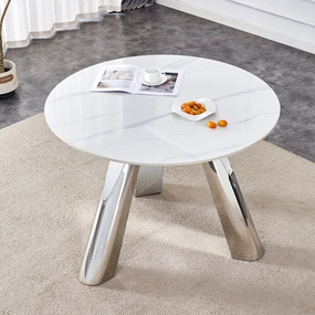 Streamdale 42" Marble Top Table - Seats 4-6