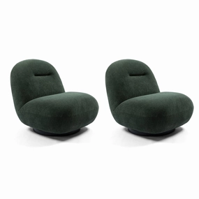 Streamdale Luxury Velvet Swivel Accent Chair (2PCS)