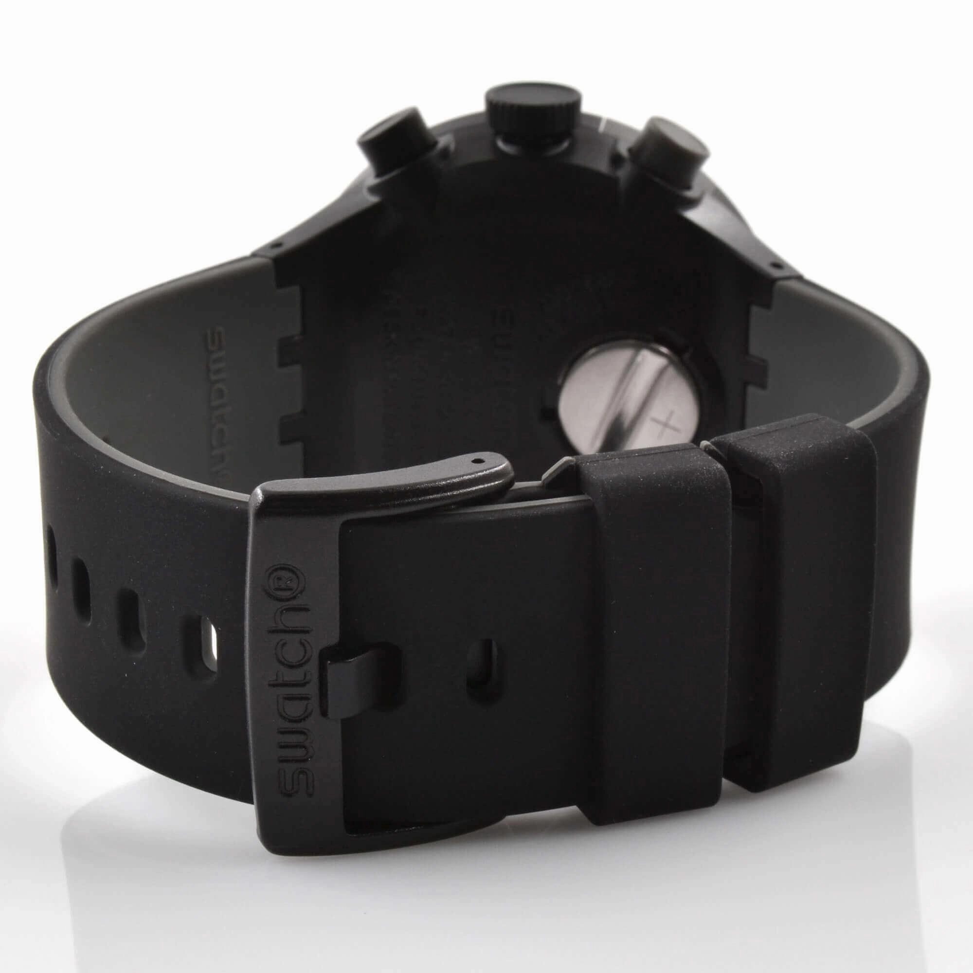 Swatch Unisex Watch - Big Bold Chrono Checkpoint Black Silicone Strap | SB02B400