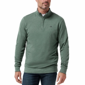 TravisMathew Cloud Quarter Zip 2.0 Golf Pullover Heather Balsam - FW22 Men