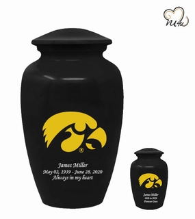 University of Iowa Hawkeyes College Cremation Urn - Black