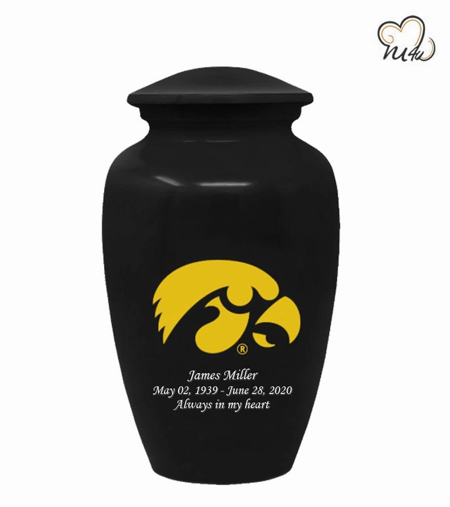 University of Iowa Hawkeyes College Cremation Urn - Black