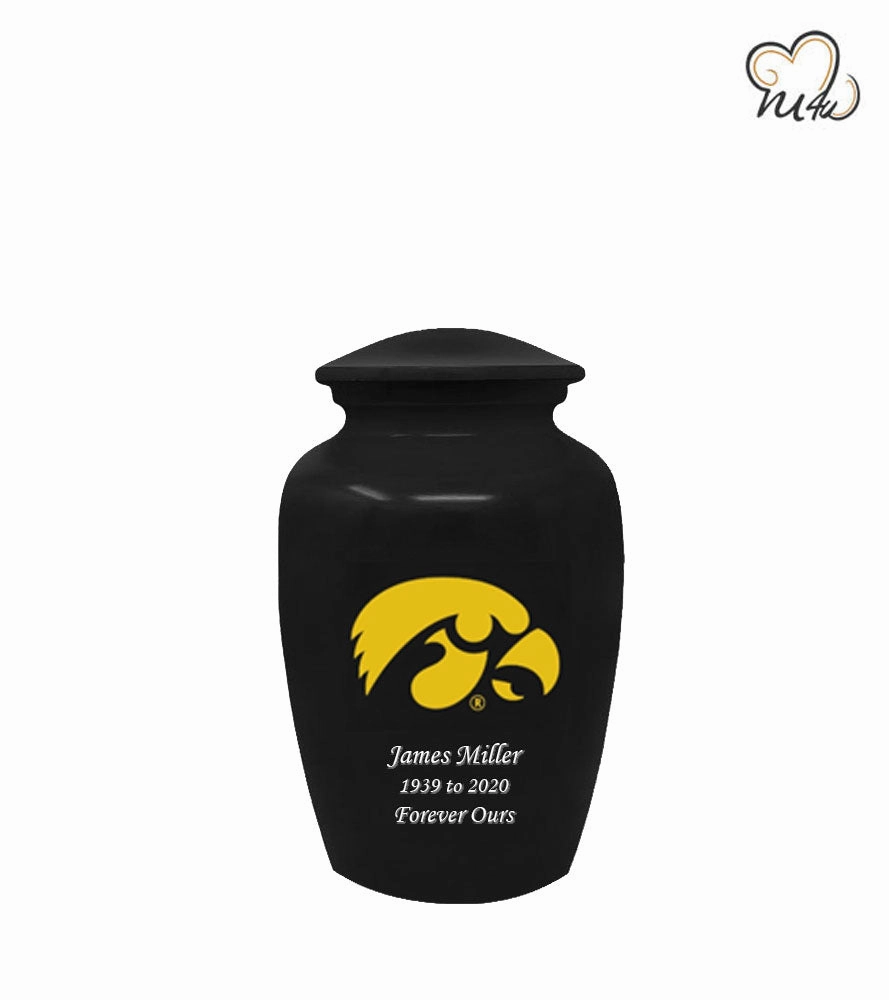 University of Iowa Hawkeyes College Cremation Urn - Black